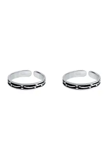Raajraani Set Of 2 Sterling Silver Toe Rings