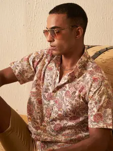 DENNISON Men Smart Fit Floral Printed Spread Collar Cotton Casual Shirt