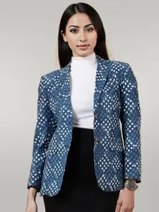 Talethread Printed Cotton Single-Breasted Blazer