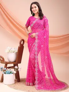 LeeliPeeri Designer Bandhani Poly Georgette Bandhani Saree