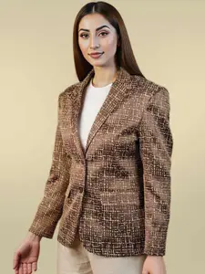 Talethread Printed Single-Breasted Casual Blazer