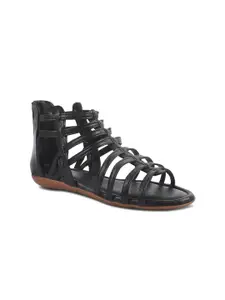 Padchin Women Striped Party Gladiators Flats