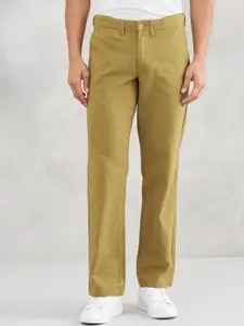 Fabindia Men Solid Straight Fit Mid-Rise Casual Chinos