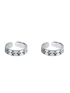 Raajraani Set Of 2 925 Sterling Silver Toe Rings