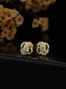 Carlton London 925 Sterling Silver 18kt Gold Plated CZ Four Clover Petite Stud Earring