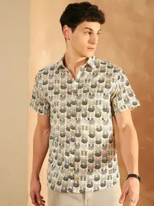 DENNISON Men Ethnic Motifs Hand Block Printed Casual Shirt