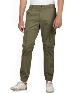 t-base Men Solid Mid-Rise Casual Joggers