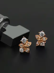 Anouk 925 Sterling Silver 18kt Rose Gold Plated CZ Floral Stud Earring