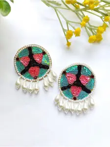 Crunchy Fashion Artificial Stones Studded & Beaded Circular Studs