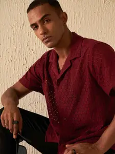 DENNISON Men Schiffli Casual Shirt