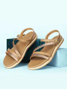 Bata Women Regular Open Toe Flats With Western Embellished