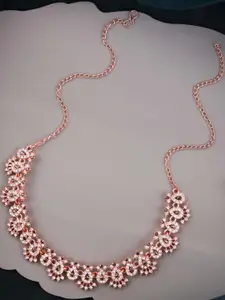 Anouk Grey Rose Gold-Plated Brass Necklace & Earrings