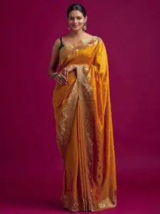 Trendmalls Women Art Silk Designer Embroidery Saree with Unstitched Blouse Piece