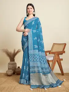 LeeliPeeri Designer Floral Printed Zari Saree