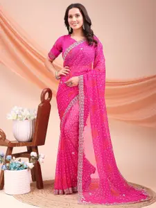 LeeliPeeri Designer Printed Bandhani Saree