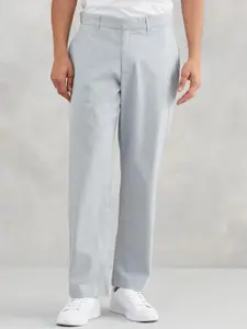 Fabindia Men Solid Straight Fit Mid-Rise Casual Chinos