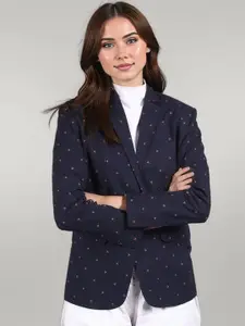 Talethread Printed Pure Premium Cotton Single-Breasted Casual Blazer