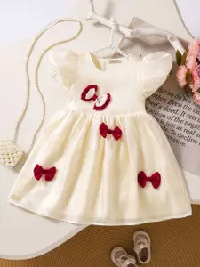 INCLUD Girls Puff Sleeve Fit & Flare Dress