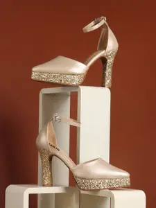 Killer Women Embellished Platform Pumps With Ankle Loop