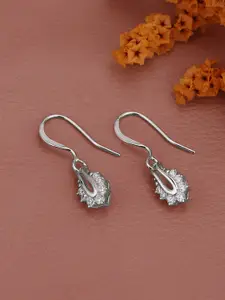 Carlton London 925 Sterling Silver Rhodium Plated Tear Drop CZ Drop Earring