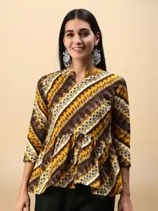 Anouk Rustic Women Abstract Printed Pleated A-Line Kurti