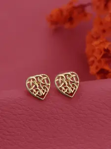 DressBerry 925 Sterling Silver 18kt Rose Gold Plated Heart Stud Earring