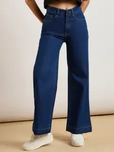 4WRD by Dressberry Women Classic Wide Leg High-Rise Jeans