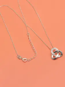 LeCalla 925 Sterling Silver Plated Artificial Stones Studded Chain And Pendant