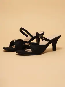 ERIDANI Women Embellished Slim Heel Open Toe Sandals