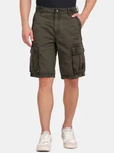 t-base Men Mid-Rise Regular Fit Cotton Cargo Shorts
