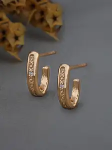 VANBELLE 925 Sterling Silver 18kt Rose Gold Plated CZ Half Hoop Earring