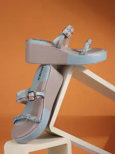 Killer Colourblocked Open Toe Wedge Sandals