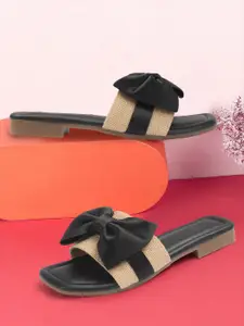 AVIVASTYLE Women Open Toe Flats with Bows