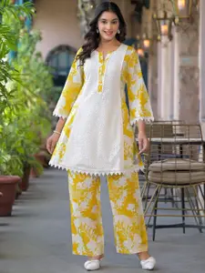 AUTUMN LANE Bali Amber Round Neck Schiffli Top With Trousers Co-Ords