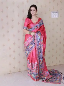 LeeliPeeri Designer Floral Silk Blend Tussar Saree
