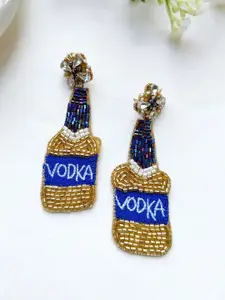 Crunchy Fashion Artificial Stones Studded & Beaded Quirky Drop Earrings