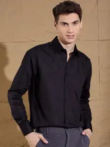 DENNISON Men Smart Fit Solid Spread Collar Cotton Formal Shirt