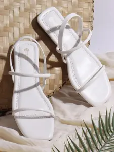 DIVASTRI Women Synthetic Leather Open Toe Flats