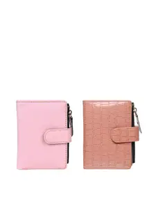 TnW Women Set of 2 Textured Leather Two Fold Wallet