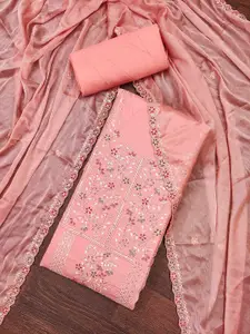 KIMISHA Floral Embroidered Sequinned Unstitched Dress Material