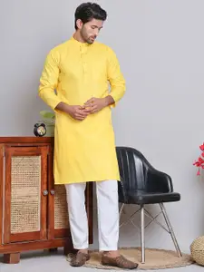 Jompers Mandarin Collar Straight Kurta With Pyjamas