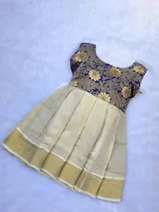 BAESD Infant Girls Floral Woven Design Sleeveless Tissue Fit And Flared Ethnic Dress