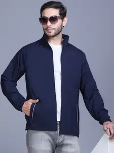 TFA THE FASHION ADDICTION Men Long Sleeves Mock Collared Toggled Hem Zipper Windcheater