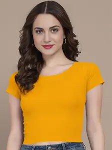 Dream Beauty Fashion Round Neck Fitted Crop Top