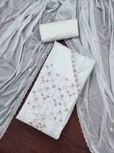 KIMISHA Floral Embroidered Sequinned Unstitched Dress Material