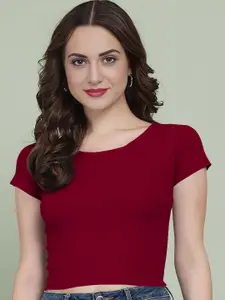 Dream Beauty Fashion Women Round Neck Fitted Crop Top