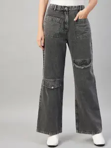 all about you Women Cotton Flared High-Rise Jeans