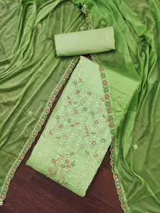 KIMISHA Floral Embroidered Sequinned Unstitched Dress Material