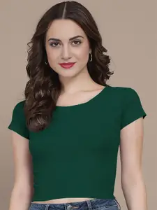 Dream Beauty Fashion Round Neck Fitted Crop Top