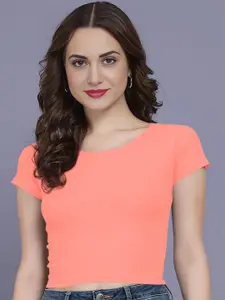 Dream Beauty Fashion Women Cap Sleeves Fitted Crop Top